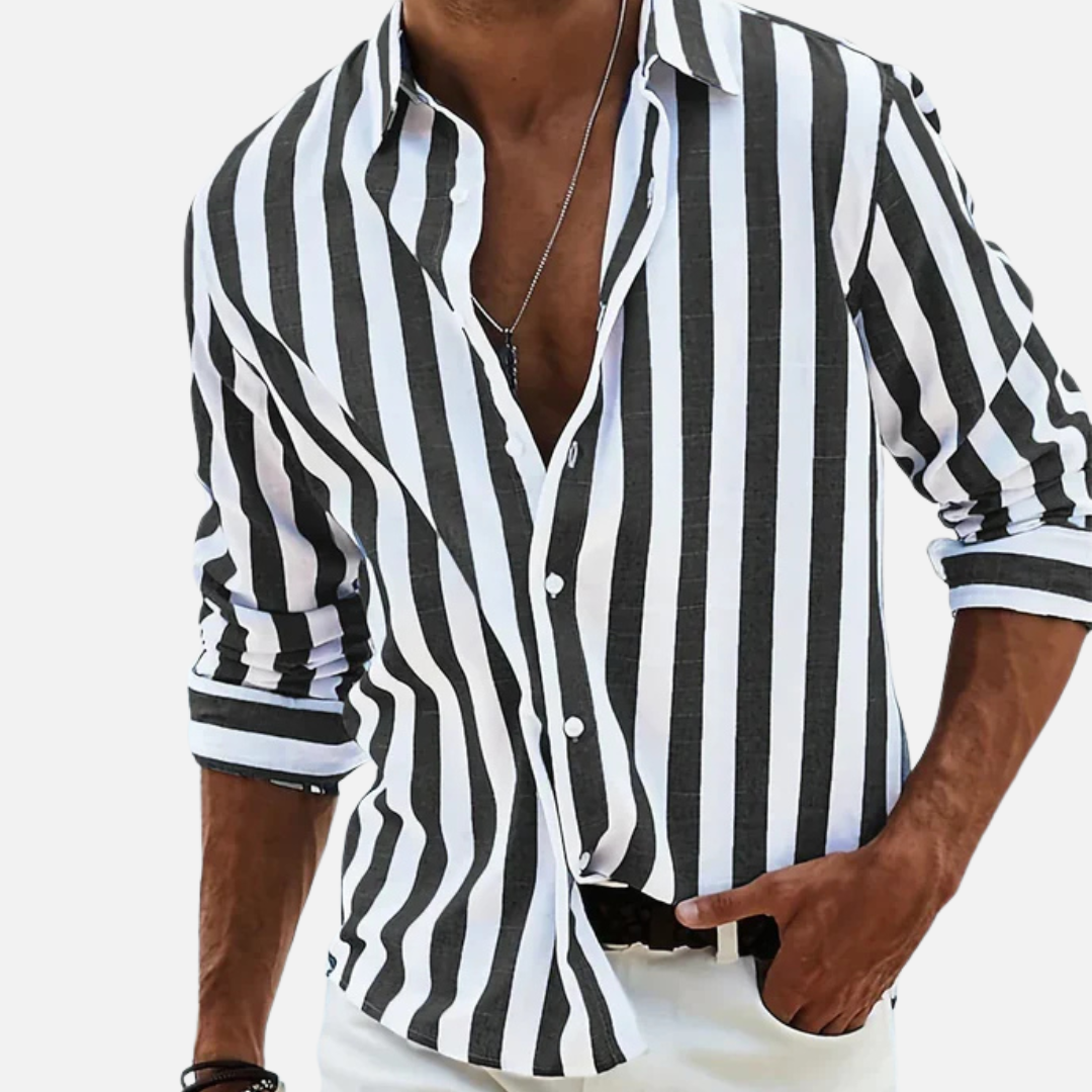 Men's Breathable Beach Striped Shirt