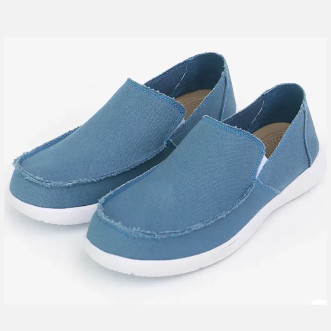 Men's Canvas Slip-On Loafers - Casual Lightweight Walking Shoes