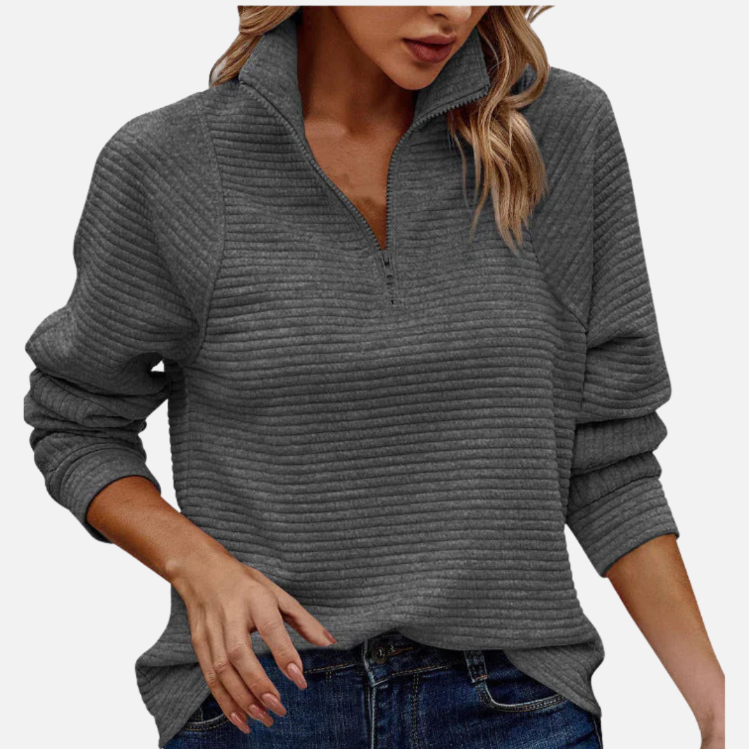 Eliana | Women's Ribbed Quarter-Zip Sweater