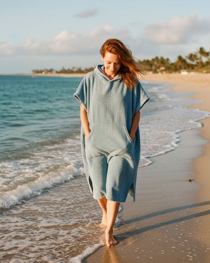 Quick-Dry Beach Poncho Microfiber Changing Robe