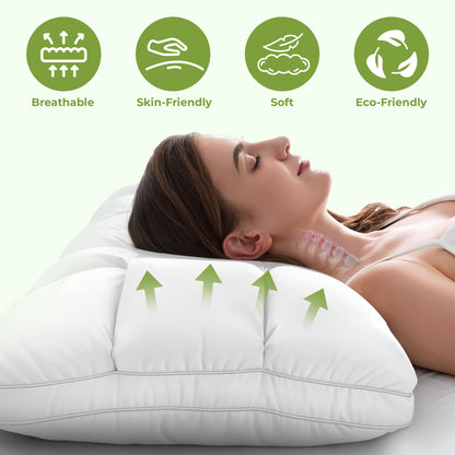Plush Down Pillow for Side and Back Sleepers
