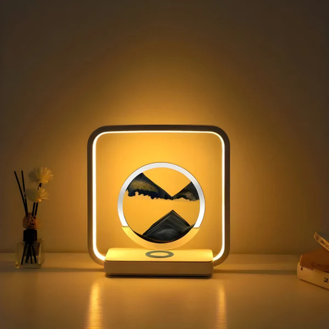 Colorful 3D LED Table Lamp with Moving Sand Design - Luxivelle