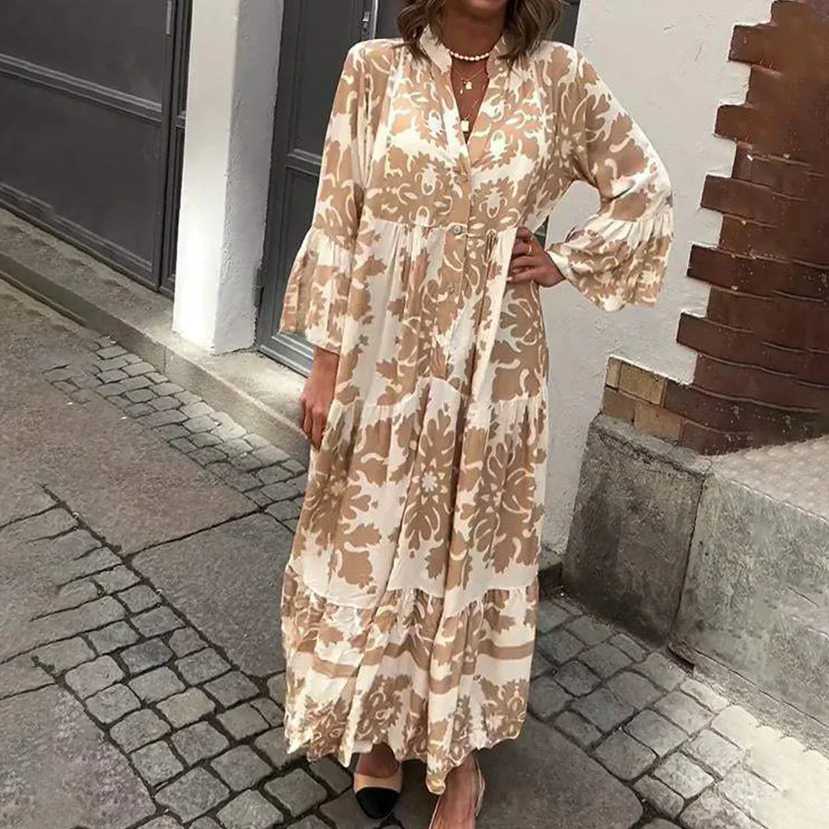 Trendy Floral Bohemian Long Dress - Luxivelle