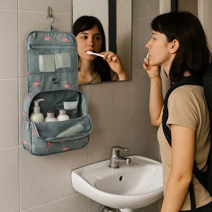 Compact Travel Toiletry Bag with Water-Resistant Design