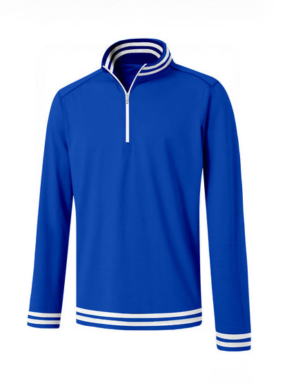Stylish Navy Men's Golf Polo Quarter Zip UPF50+