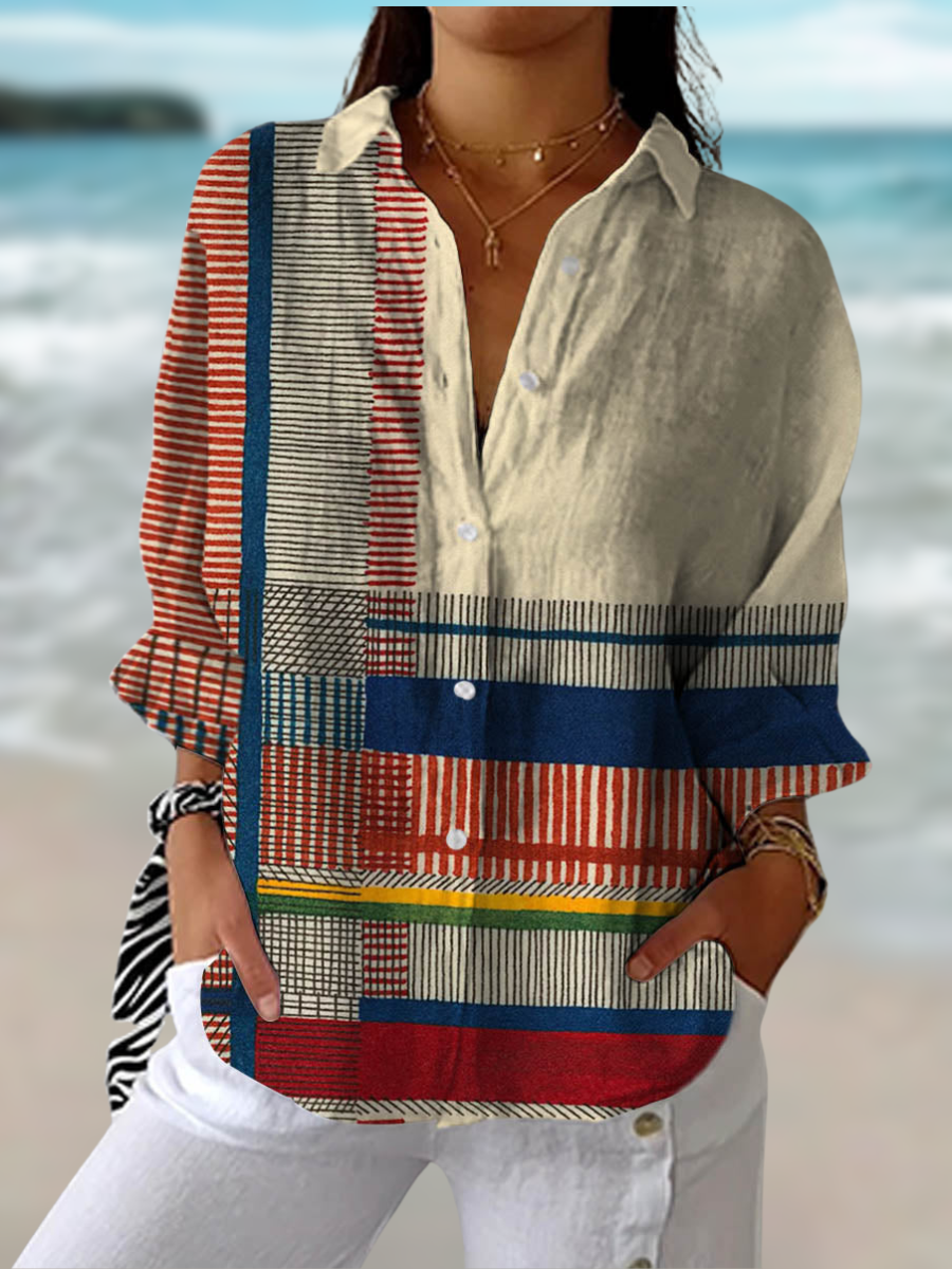 Colorful Print Women's Blouse - Luxivelle