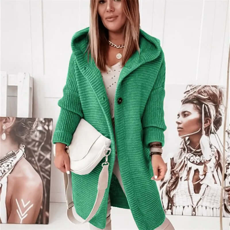 Luxury Soft Hooded Women's Cardigan Sweater