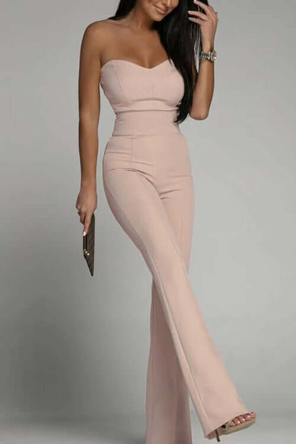 Sleeveless Wide Leg Party Jumpsuit - Luxivelle