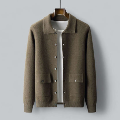 Soft Men's Wool Cardigan Sweater - Luxivelle