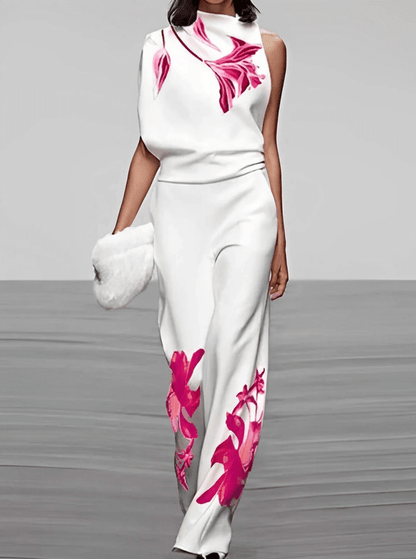 Ladies' Patterned Sweater and Loose Fit Pants Set - Luxivelle