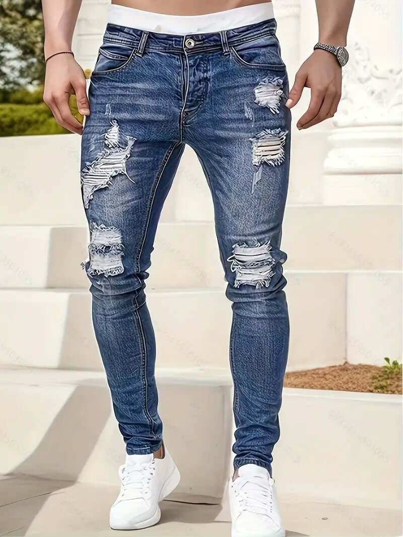 Trendy Distressed Slim Fit Jeans