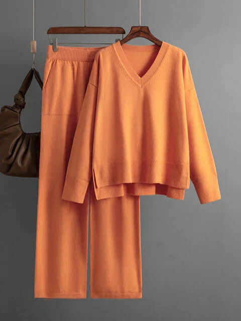Ladies' Crew Neck Jumper and Loose Fit Pants Set