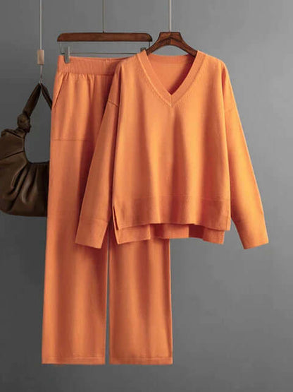 Ladies' Crew Neck Jumper and Loose Fit Pants Set