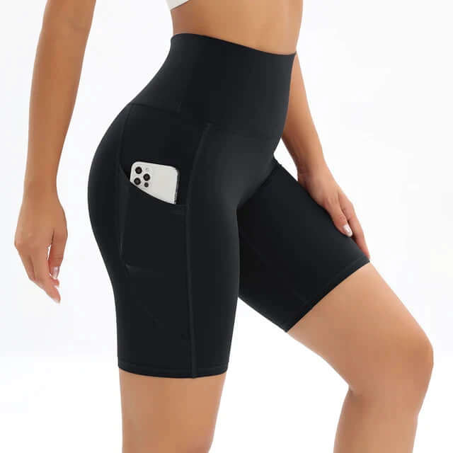 Women's Athletic Waist Running Shorts with Pockets