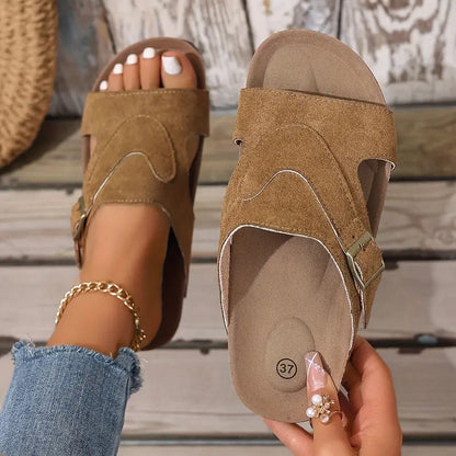 Comfortable Buckle Strap Flat Sandal