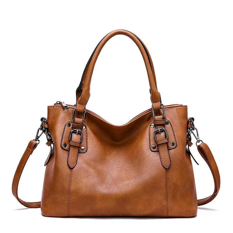 Blue Genuine Leather Tote Handbag - Luxivelle