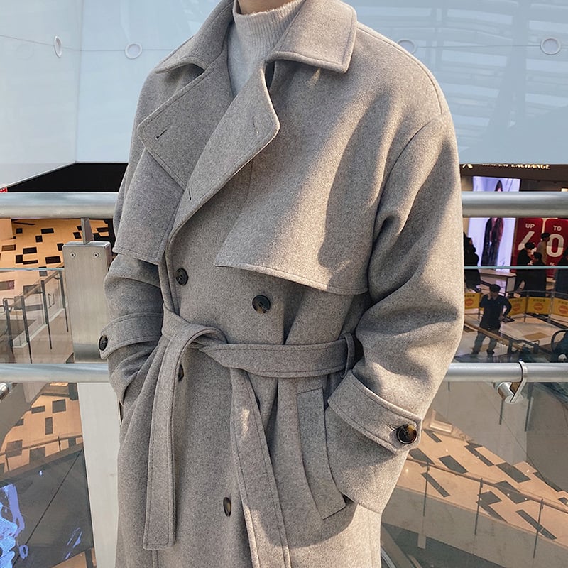 Warm Mens Heavy Parka Coat (Grey)
