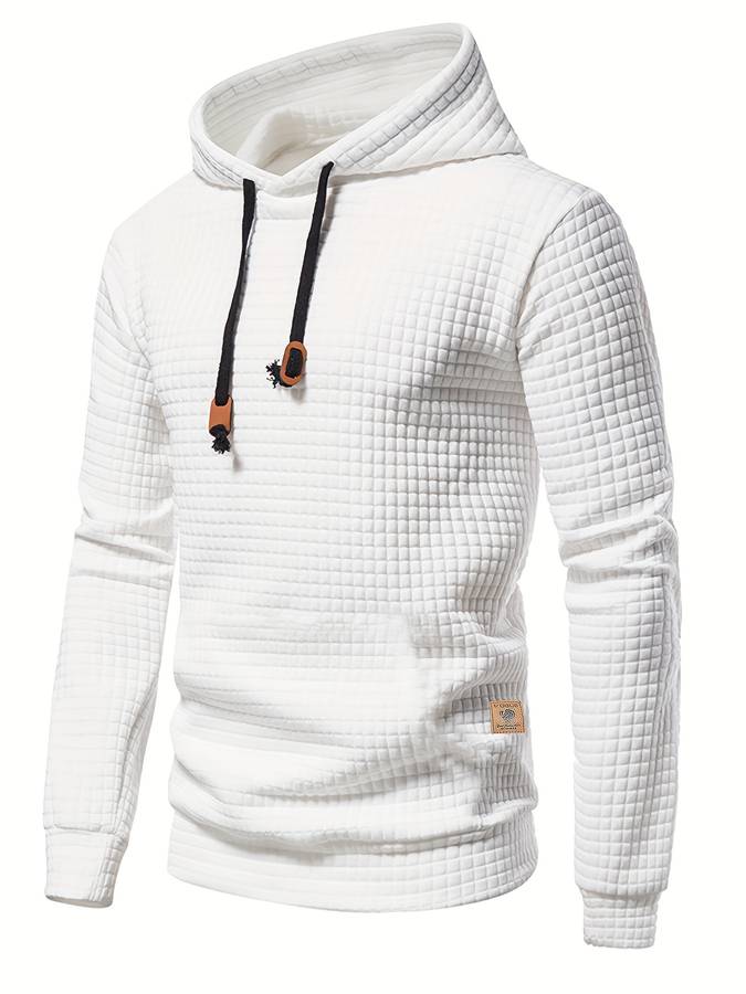 Casual Textured Hooded Sweatshirt for Men
