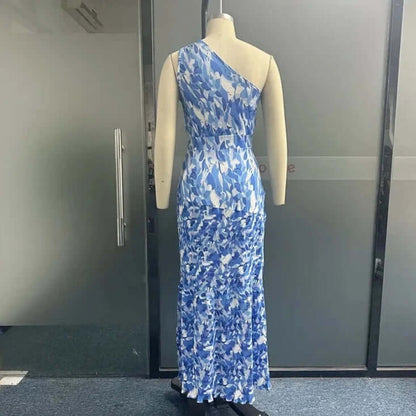 Stylish One Shoulder Evening Gown