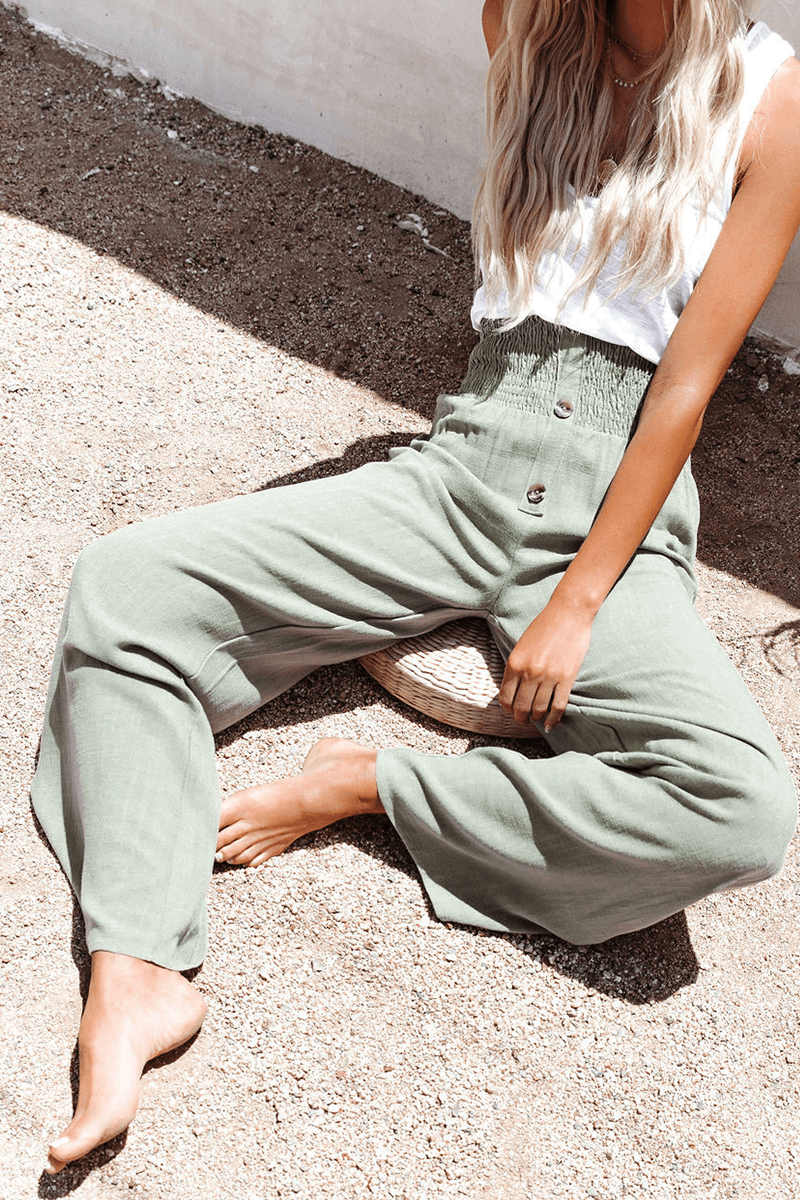 Ladies Comfortable Loose Fit Pants with Button Fly
