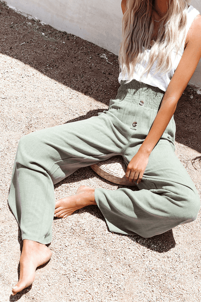 Ladies Comfortable Loose Fit Pants with Button Fly