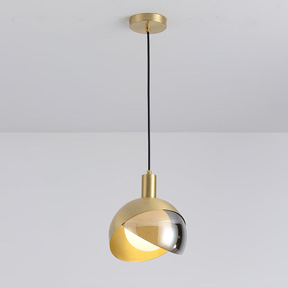 Customizable Chrome Hanging Lamp with Clear Glass Shade