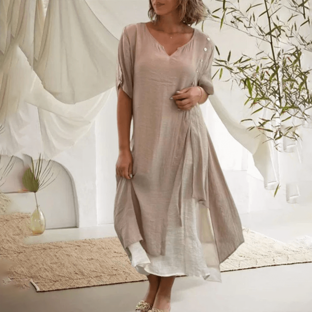 Beautiful Long Two Tone Evening Dress