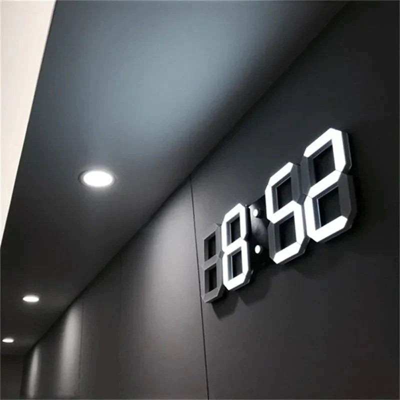 Smart 3D LED Digital Wall Clock with Alarm - Luxivelle