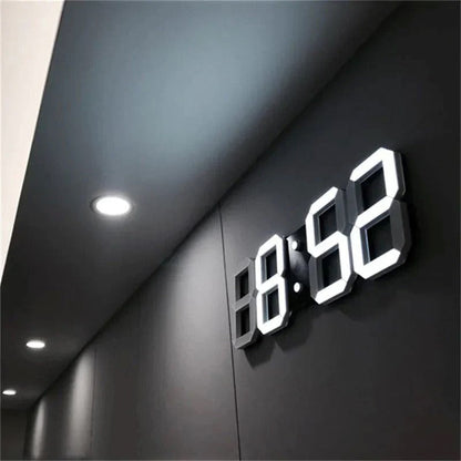 Smart 3D LED Digital Wall Clock with Alarm - Luxivelle