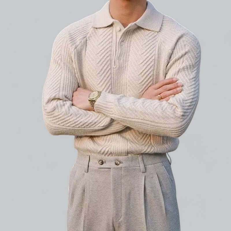 Men's Traditional Crew Neck Polo Shirt