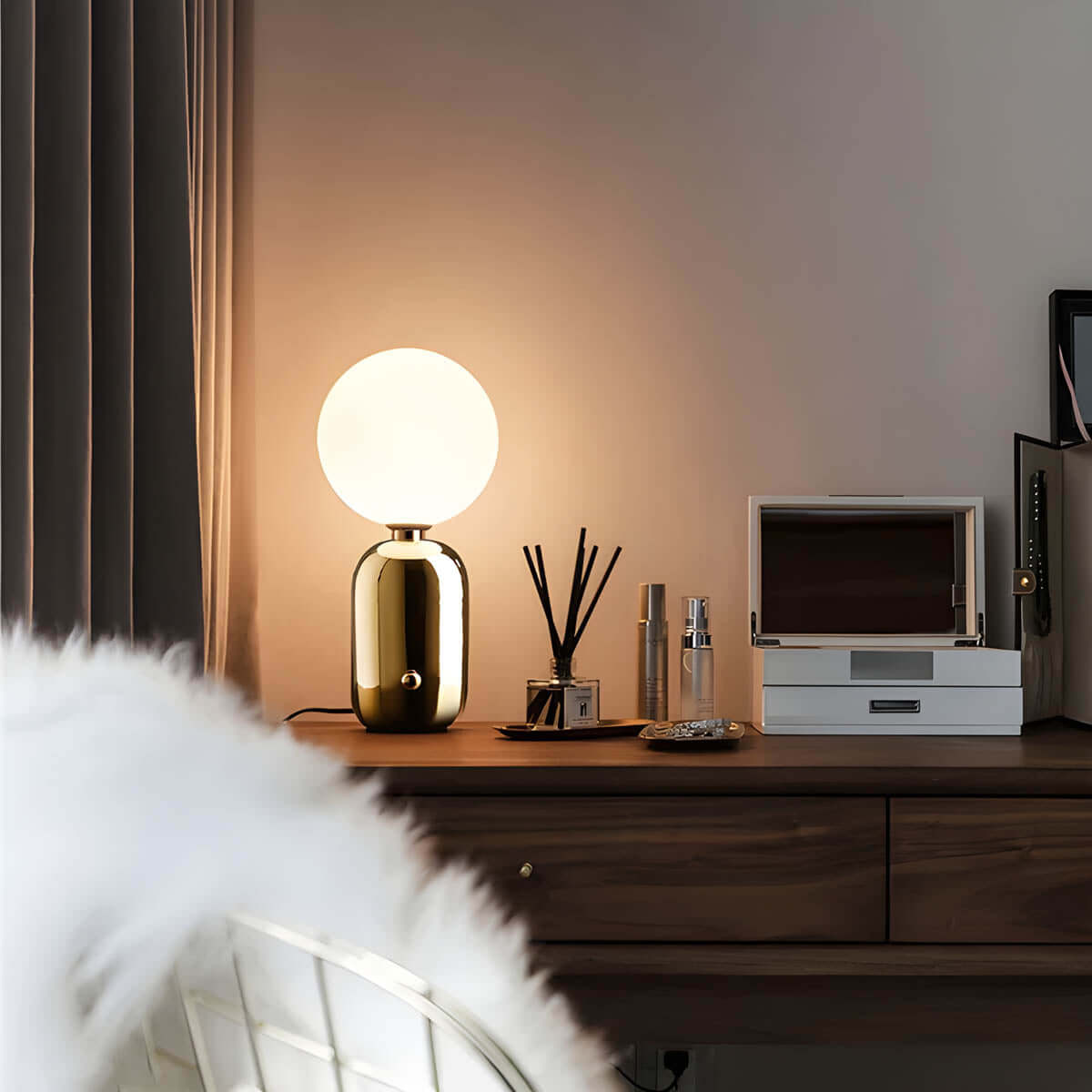 Luxury Glass and Metal Desk Lamp with G9 Bulb