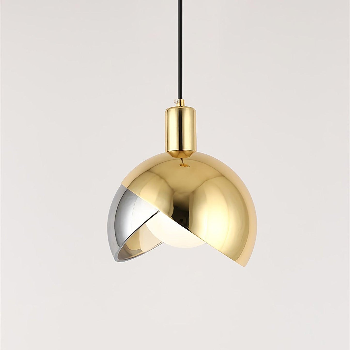 Customizable Chrome Hanging Lamp with Clear Glass Shade