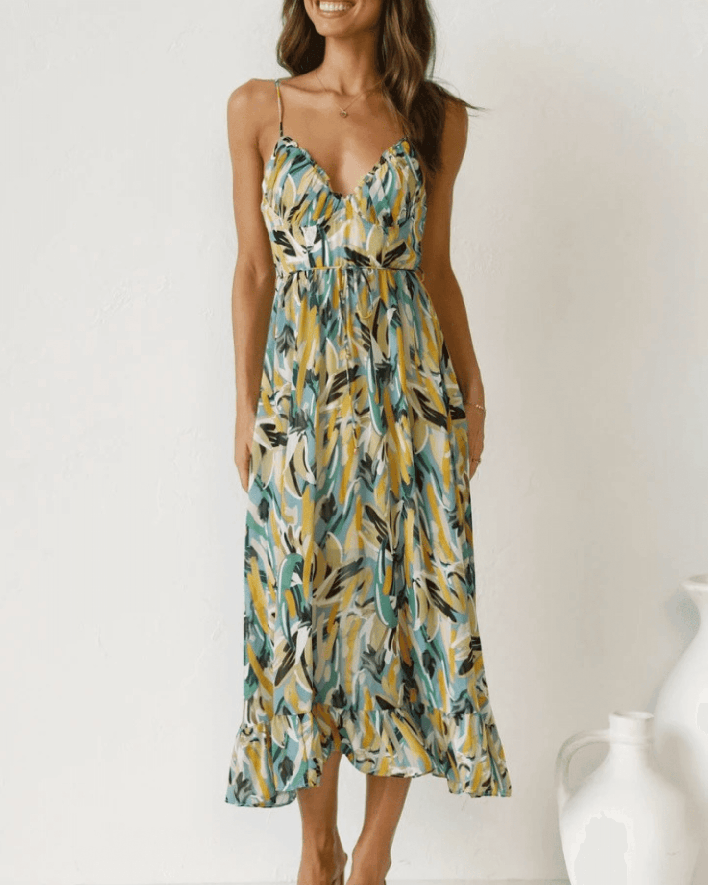 Ladies' Pretty Flower Knee Length Dress