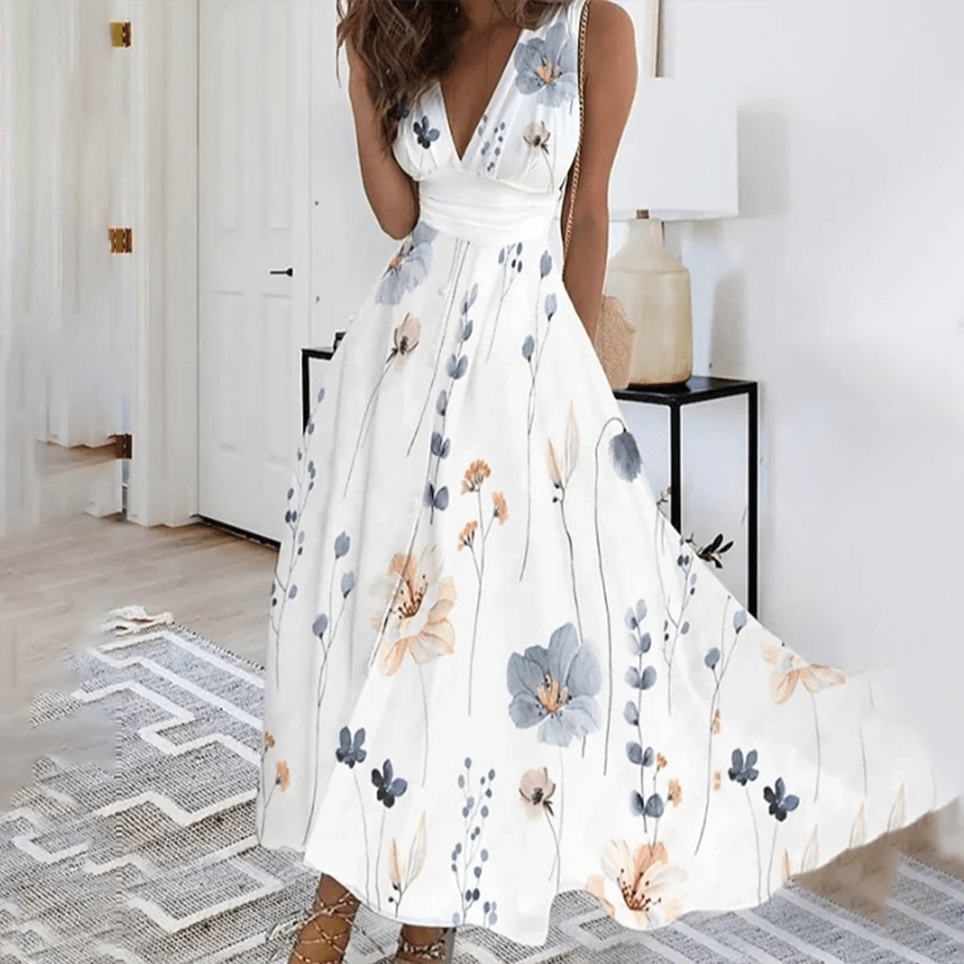 Beautiful Flower Long Dress for Ladies
