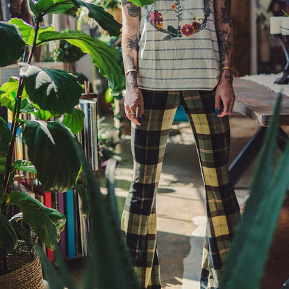 Trendy Checked Wide Leg Pants