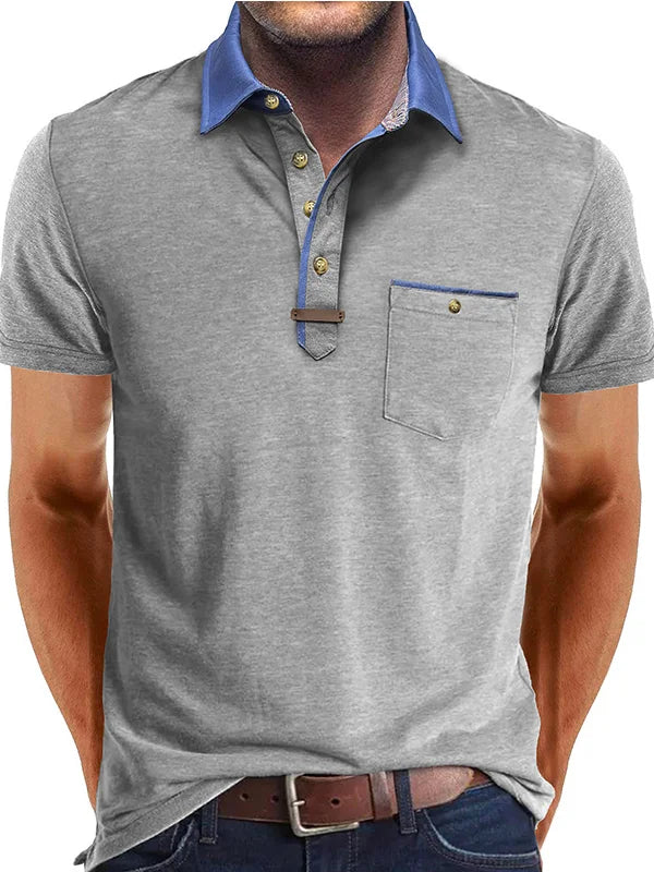 Lightweight Casual Short Sleeve Polo Shirt for Men