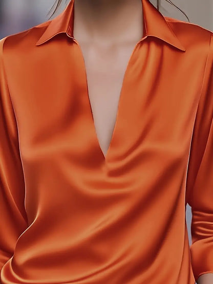 High Quality V Neck Women's Blouse