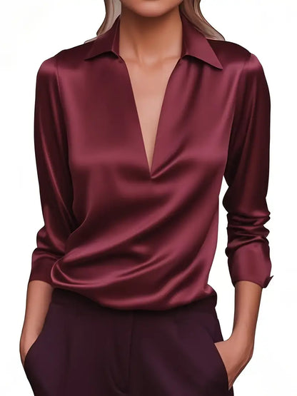 High Quality V Neck Women's Blouse