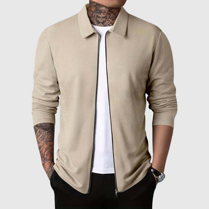 Warm Textured Zip Up Hoodie Jacket