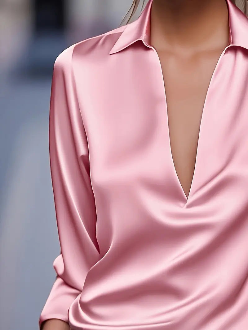 High Quality V Neck Women's Blouse