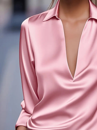 High Quality V Neck Women's Blouse