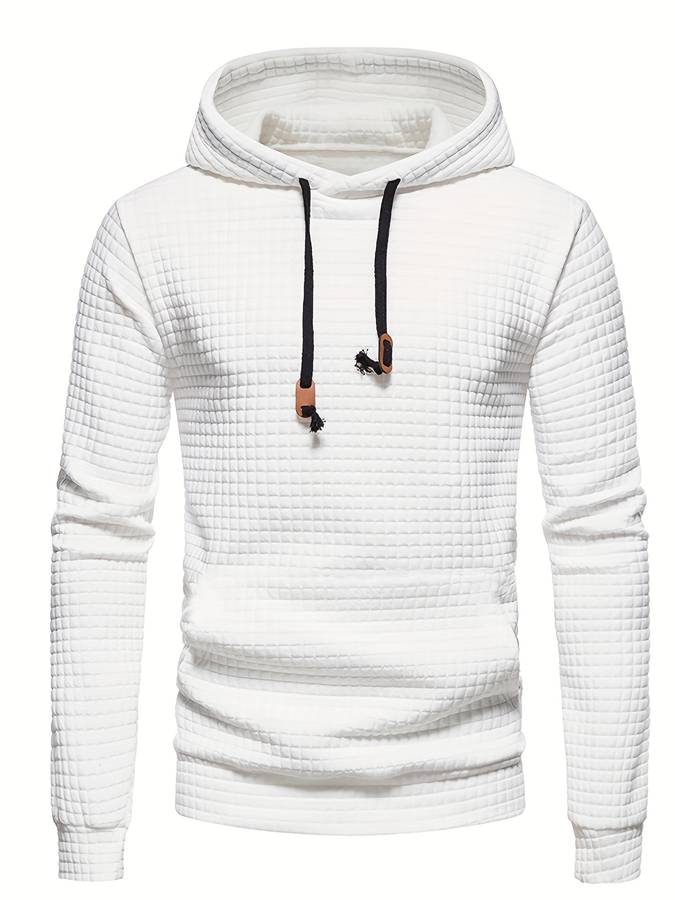 Casual Textured Hooded Sweatshirt for Men