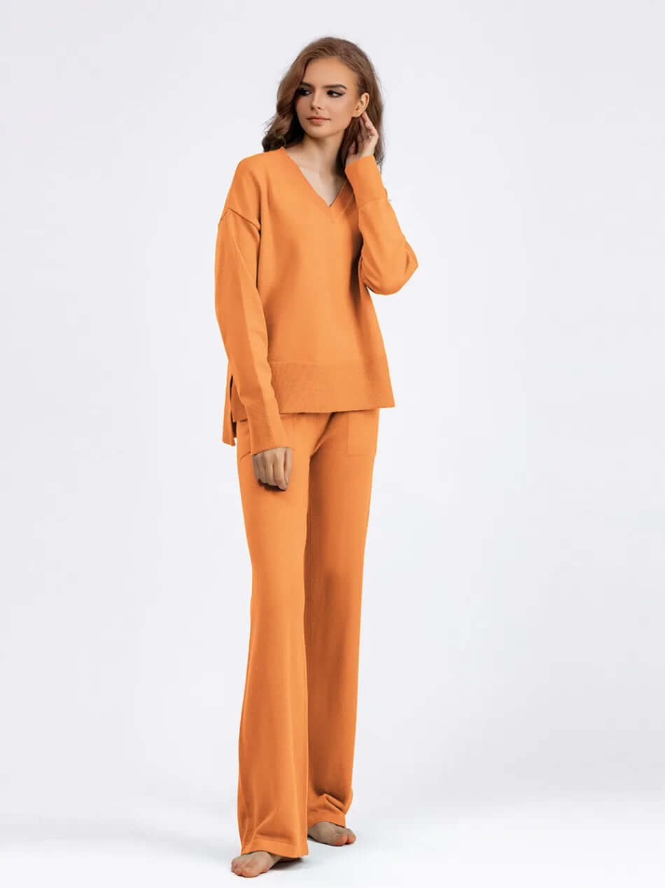 Ladies' Crew Neck Jumper and Loose Fit Pants Set
