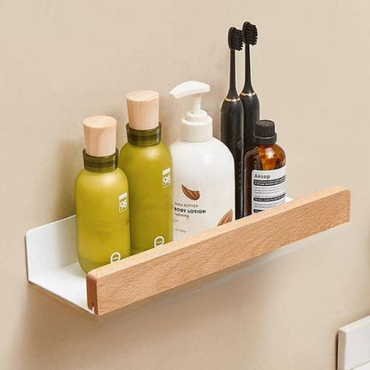 Easy Install Wooden Wall Shelf Storage Rack