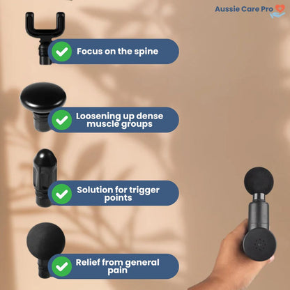 Compact Handheld Muscle Massager with Quiet 4-Speed Setting