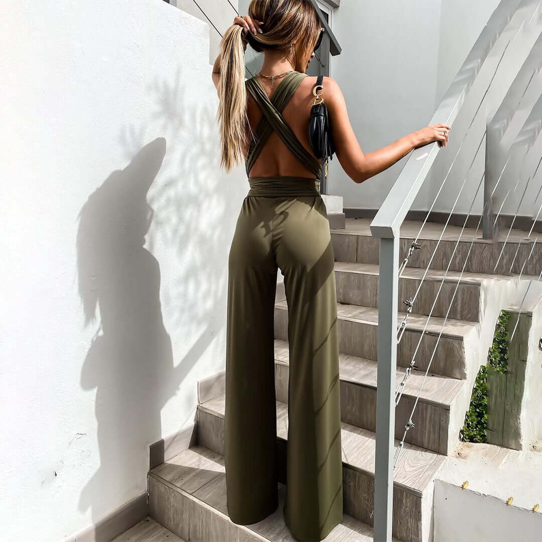 Chic V-Neck Womens Jumpsuit