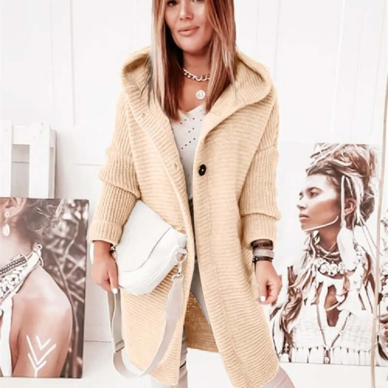 Luxury Soft Hooded Women's Cardigan Sweater