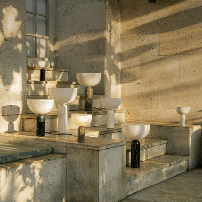 Contemporary Stone Table Lamp with Bright LED