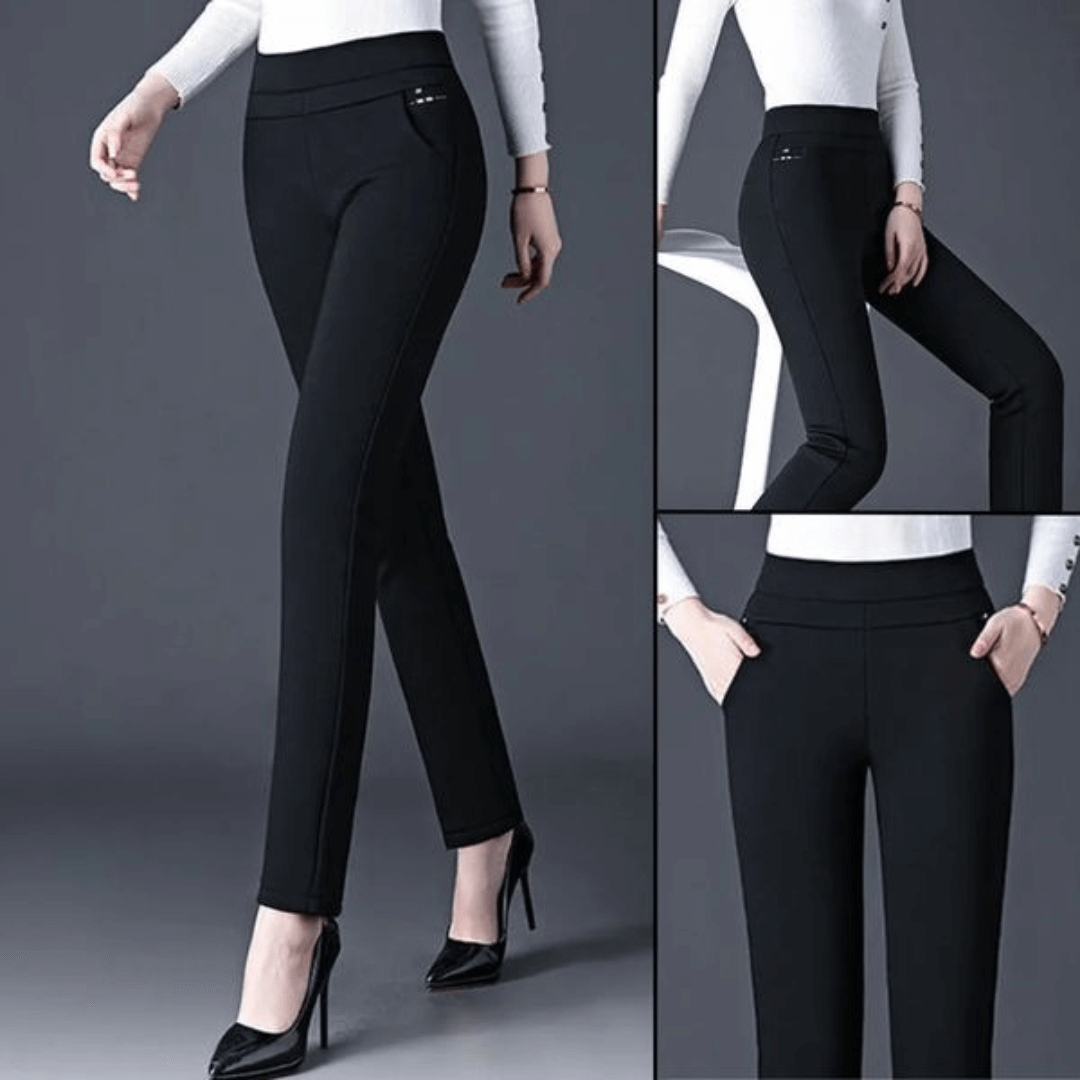 Comfortable High Waisted Straight Leg Women's Pants
