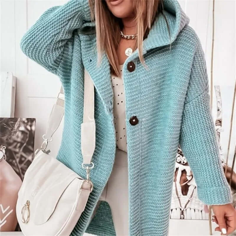 Luxury Soft Hooded Women's Cardigan Sweater